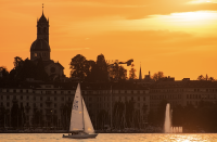 Sunset sailing on Zürisee